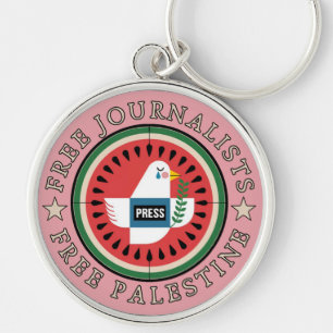 Free Jounalists Free Palestine Keychain