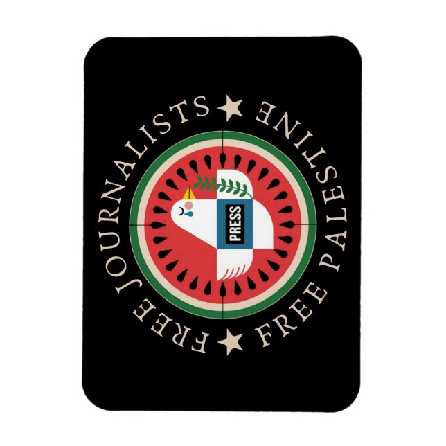 Free Jounalists Free Palestine Magnet (Vertical)