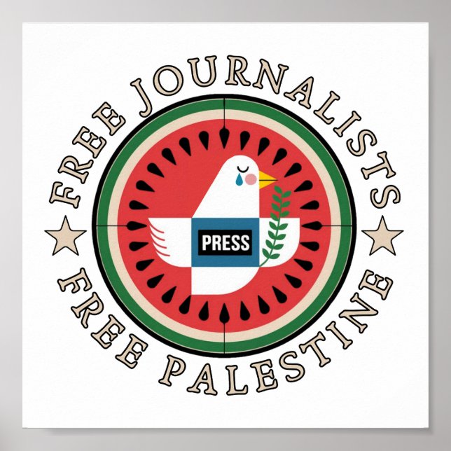 Free Jounalists Free Palestine Poster (Front)
