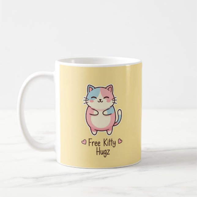 Free Kitty Hugz Cute Kawaii Cat Mug (Left)