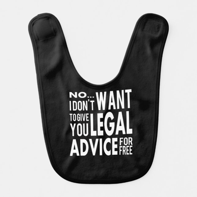 Free Legal Advice - Funny Lawyer Quote Baby Bib (Front)