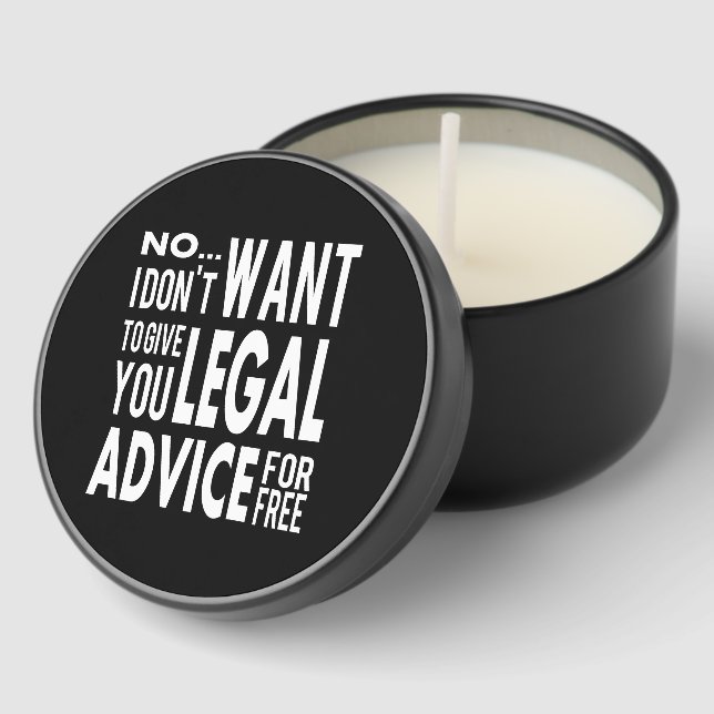 Free Legal Advice - Funny Lawyer Quote Mini Candle Favors (Corner)