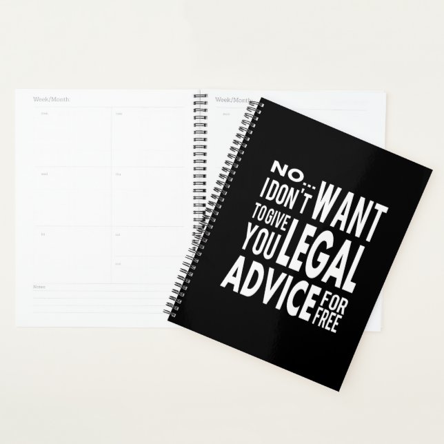 Free Legal Advice - Funny Lawyer Quote Planner (Display)