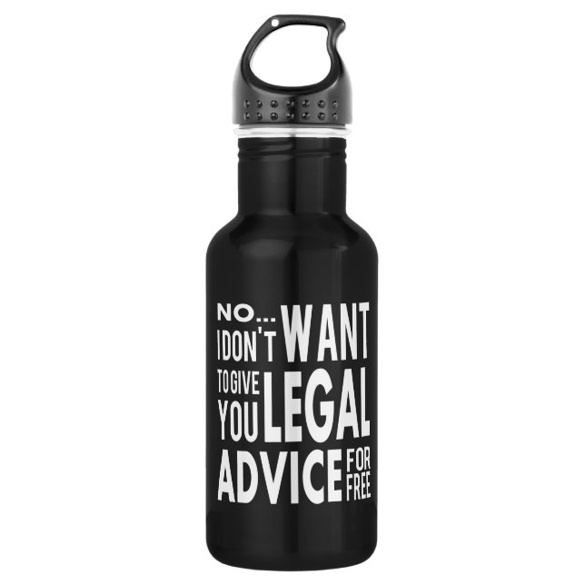 Free Legal Advice - Funny Lawyer Quote Stainless Steel Water Bottle (Front)