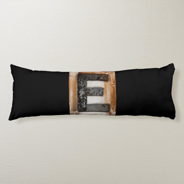 Free Letter E on Rusty Sign Body Pillow (Front)