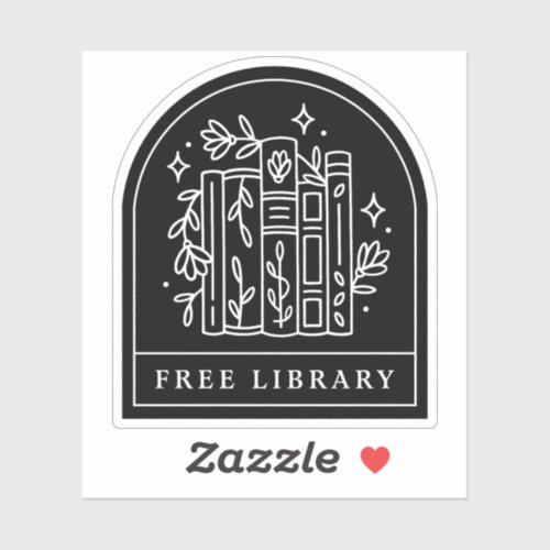 Free library book exchange sticker