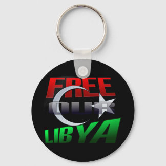 Free Libya Gift for Libyan friends and family Keychain