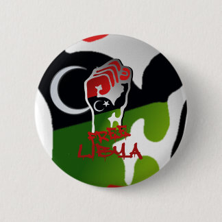 Free Libya Resistance Raised fist - Libya Freedom Button