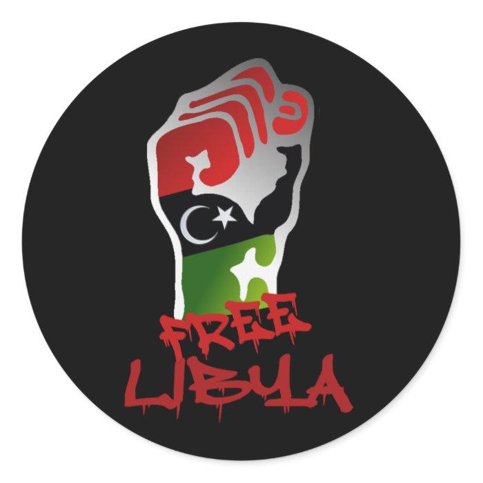 Free Libya Resistance Raised fist   Libya Freedom Stickers