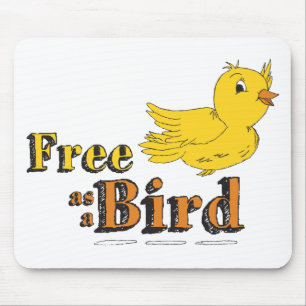 Free Like a Bird Free As A Bird Yellow Flying Bird Mouse Pad