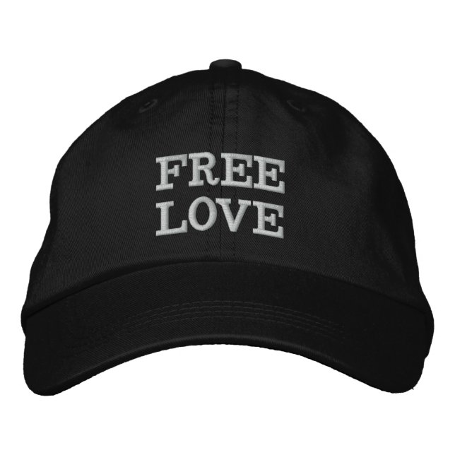 FREE LOVE EMBROIDERED BASEBALL CAP (Front)