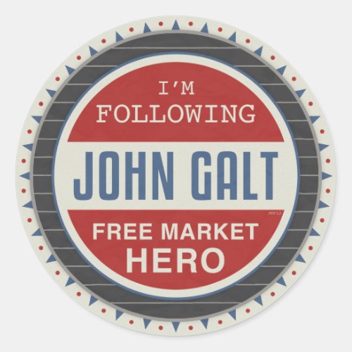 Free Market Hero Classic Round Sticker