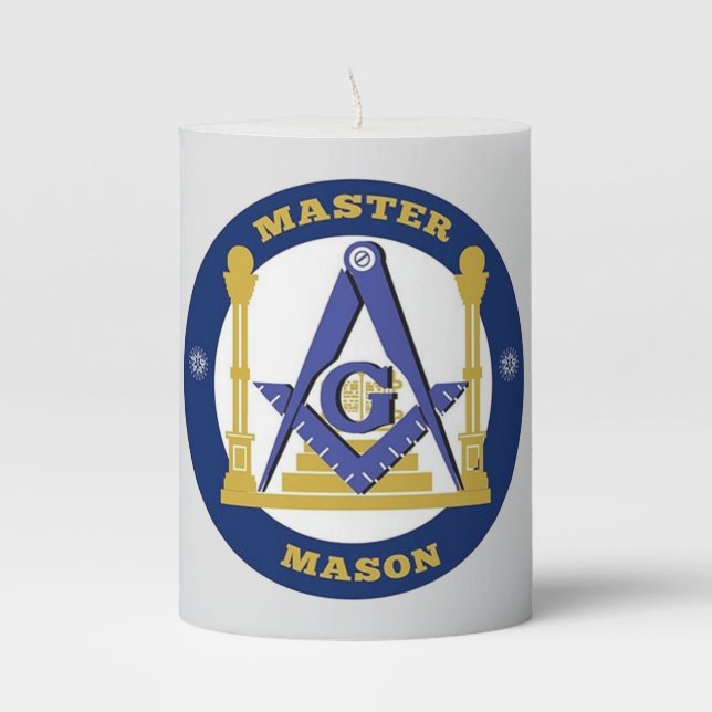 Free Mason Pillar Candle (Front)