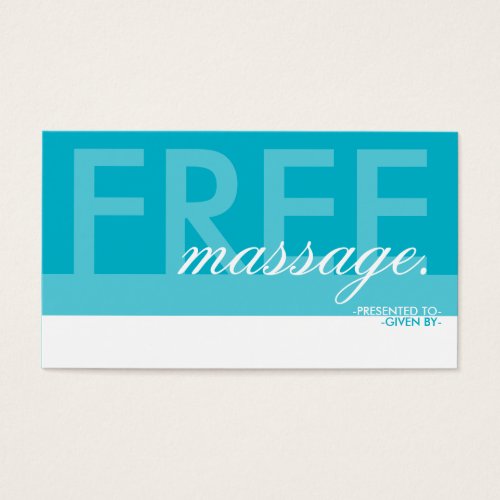 FREE MASSAGE gift card overlay