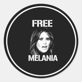 FREE MELANIA - WHITE - CLASSIC ROUND STICKER