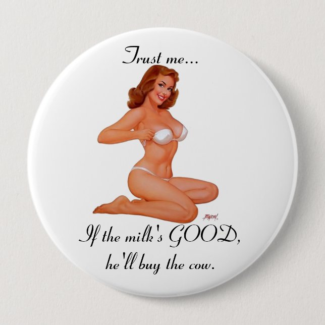 Free Milk! Pinback Button (Front)