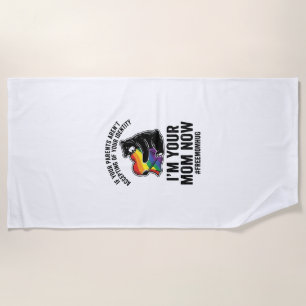 Free Mom Hug Bear Pride Vintage T-Shirt Design_1 Beach Towel