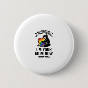Free Mom Hug Bear Pride Vintage T-Shirt Design_1 Button