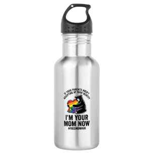 Free Mom Hug Bear Pride Vintage T-Shirt Design_1 Stainless Steel Water Bottle