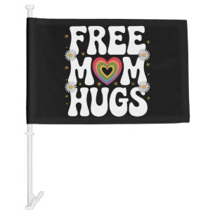 Free Mom Hug Transgender Lesbian Gay LGBT Pride  Car Flag