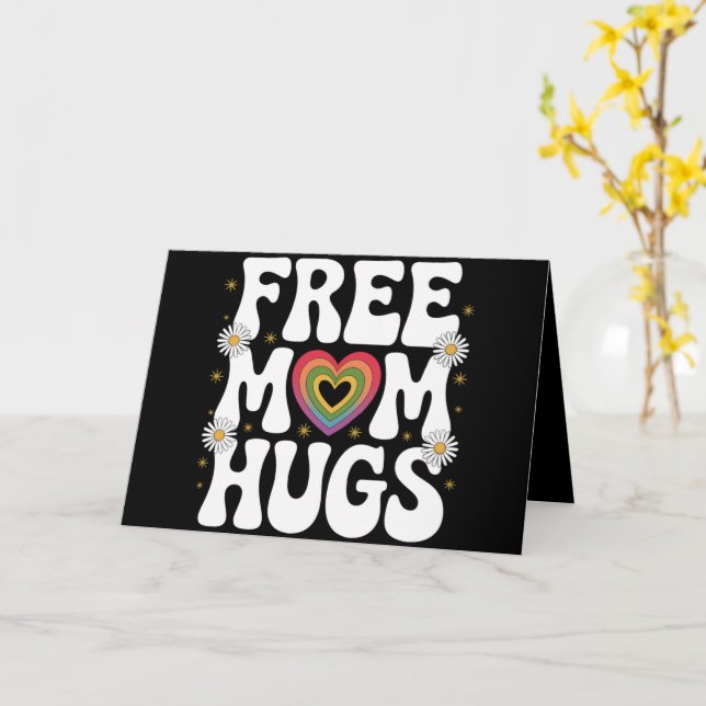 Free Mom Hug Transgender Lesbian Gay LGBT Pride  Card (Yellow Flower)