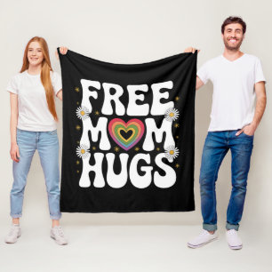 Free Mom Hug Transgender Lesbian Gay LGBT Pride Fleece Blanket