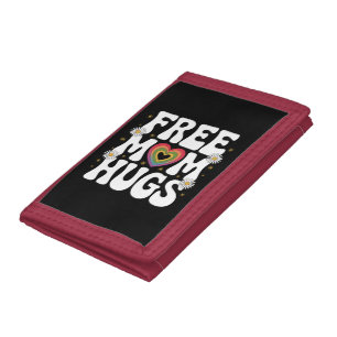 Free Mom Hug Transgender Lesbian Gay LGBT Pride  Trifold Wallet