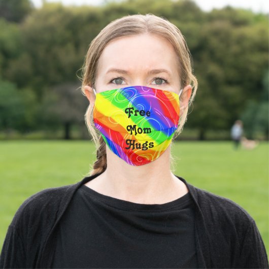Free mom hugs adult cloth face mask (Outside)