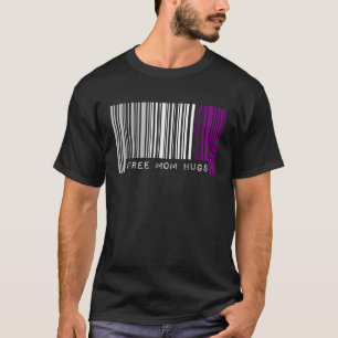 Free Mom Hugs Asexual Pride Flag Barcode LGBTQ All T-Shirt