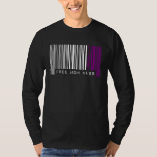 Free Mom Hugs Asexual Pride Flag Barcode LGBTQ All T-Shirt