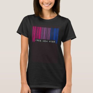 Free Mom Hugs Bisexual Pride Flag Barcode LGBTQ Al T-Shirt
