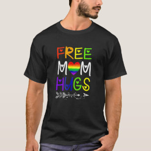 Free Mom Hugs Colorful Rainbow Heart T-Shirt