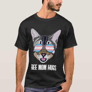 Free Mom Hugs Funny Cat Trans Pride Pullover Hood