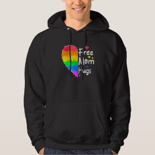 Free Mom Hugs Gay Pride Lgbt Daisy Rainbow Flower Hoodie