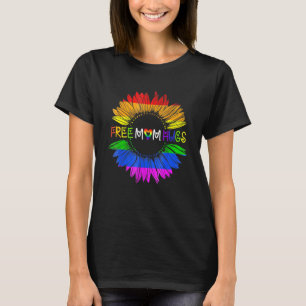 Free Mom Hugs Gay Pride Lgbt Daisy Rainbow Sunflow T-Shirt