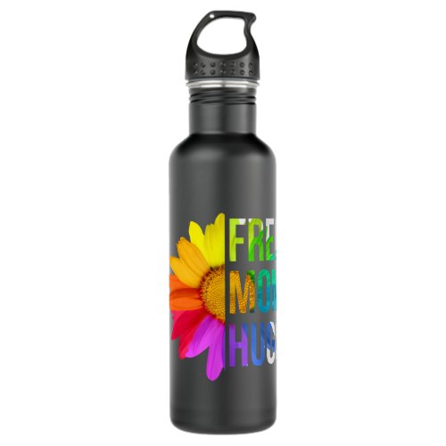 Free Mom Hugs Gay Pride LGBT Daisy Stainless Steel Water Bottle