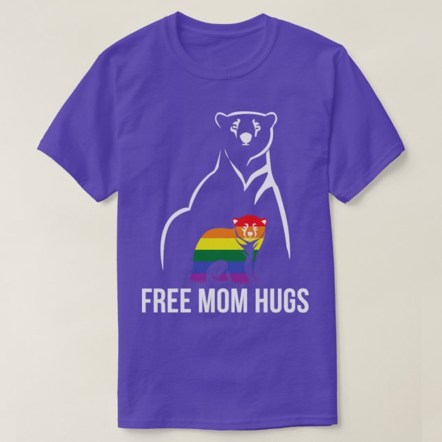 Free Mom Hugs Gay Pride LGBT Rainbow Women T-Shirt (Design Front)
