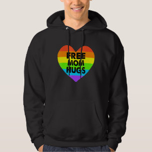 Free Mom Hugs Gay Pride Transgender Rainbow Heart Hoodie