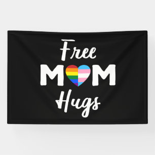 Free Mom Hugs II - Rainbow Gay Trans Pride Banner