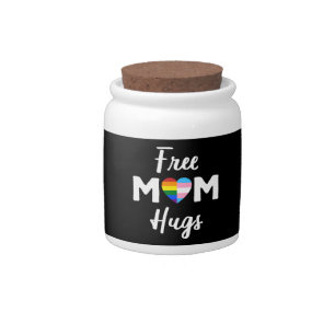 Free Mom Hugs II - Rainbow Gay Trans Pride Candy Jar