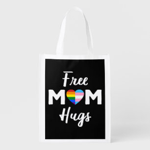 Free Mom Hugs II - Rainbow Gay Trans Pride Grocery Bag