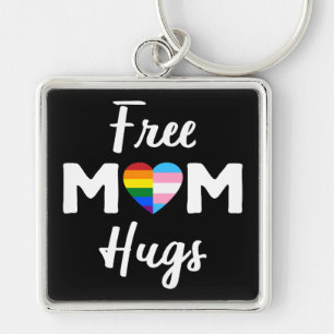Free Mom Hugs II - Rainbow Gay Trans Pride Keychain
