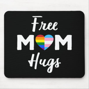 Free Mom Hugs II - Rainbow Gay Trans Pride Mouse Pad