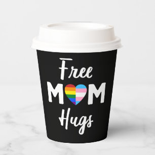 Free Mom Hugs II - Rainbow Gay Trans Pride Paper Cups