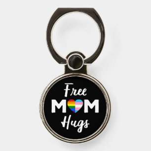 Free Mom Hugs II - Rainbow Gay Trans Pride Phone Ring Stand