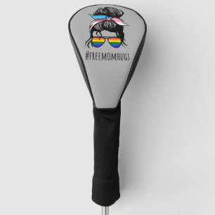 Free Mom Hugs IV - Messy Bun Rainbow Gay Trans Golf Head Cover