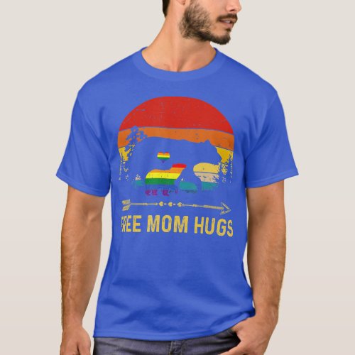 Free Mom Hugs LGB Pride Mama Bear Retro  Gift  T_Shirt