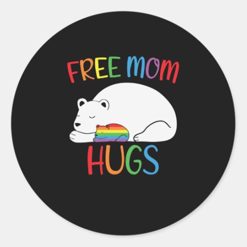 Free Mom Hugs LGBT Bear Hugs Classic Round Sticker
