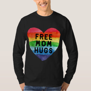 Free Mom Hugs LGBT Flag Gay Lesbian Pride Parades T-Shirt