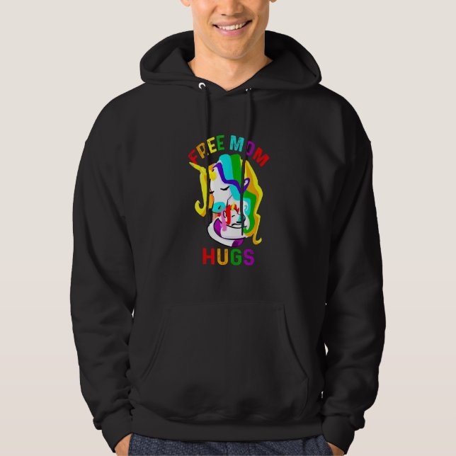 Free Mom Hugs Lgbt Gay Pride Month Hoodie (Front)